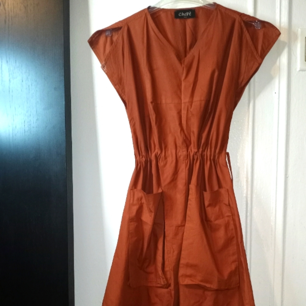 CHEPÈ Italy rustic utility dress